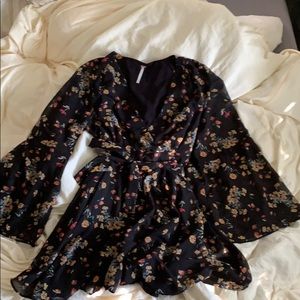 Free People mini dress with bell sleeves